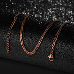 50cm New Fashion Stainless Steel Chain 1.2-3mm Silver Color Rose Gold Necklace Jewelry Vacuum Plating Accessories Chokers Collar