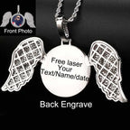 Angel Wings Photo Pendant Necklace Iced Out
