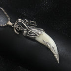 1pcs Creative Men's Necklace Pendant Horror Theme Skeleton Death Reaper Scythe Necklace Halloween Party Accessories