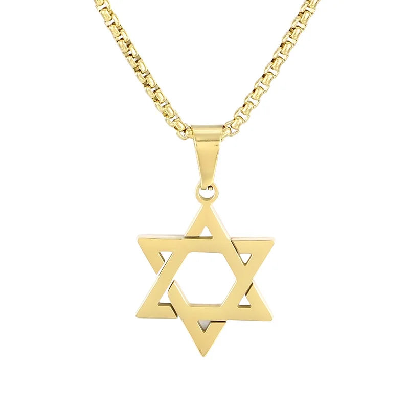 Star of David Pendant Necklace — Stainless Steel