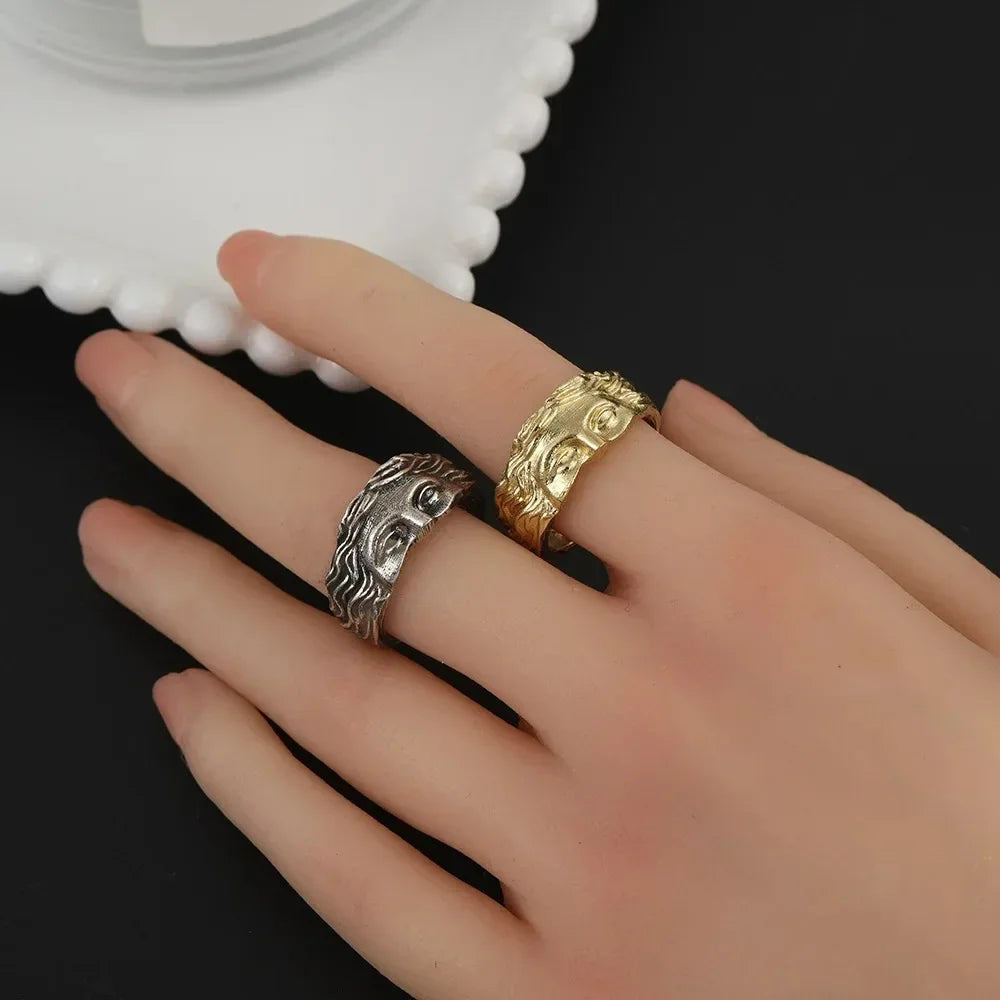 Greek Mythology Retro Gothic Art Open Ring — Adjustable