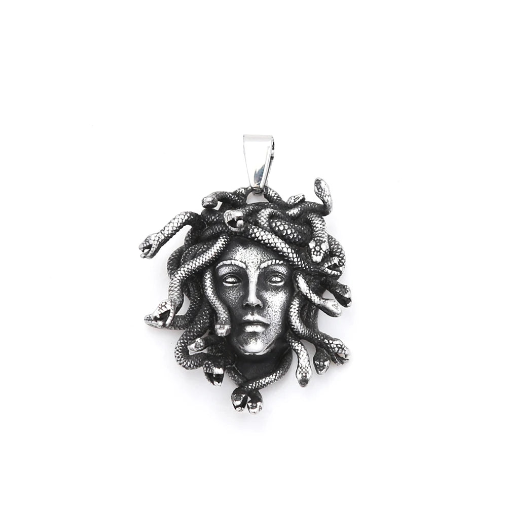 Classic Medusa Snake Pendant — Stainless Steel
