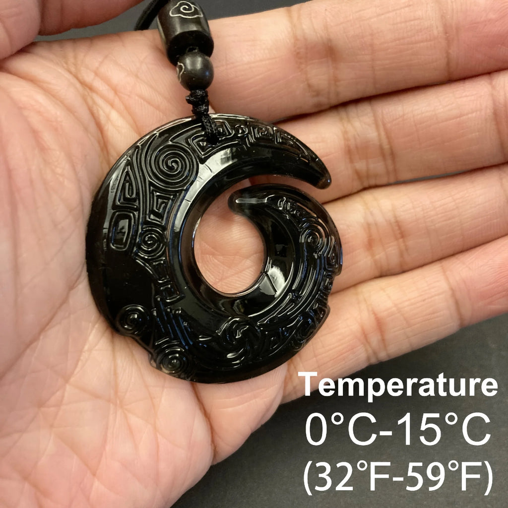 Super Cool Thermochromic Pendant Mysterious Lucky Time Necklace Brings Luck Fortune Awesome Color Changing Trendy