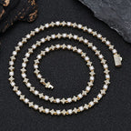 Star Tennis Chain Necklace Iced Out CZ