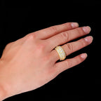 Cuban Ring Iced Out Stainless Steel 5-Row