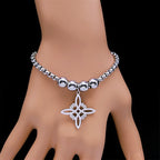 Wicca Celtic Knot Stainless Steel Bracelet Women/Men Silver Color Witch Geometric Irish Knots Bracelets Jewelry