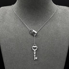 Heart Lock Pendant Necklace — Silver