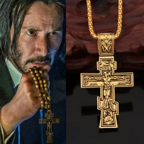 Cross Jesus Pendant Statement Necklace — Gothic
