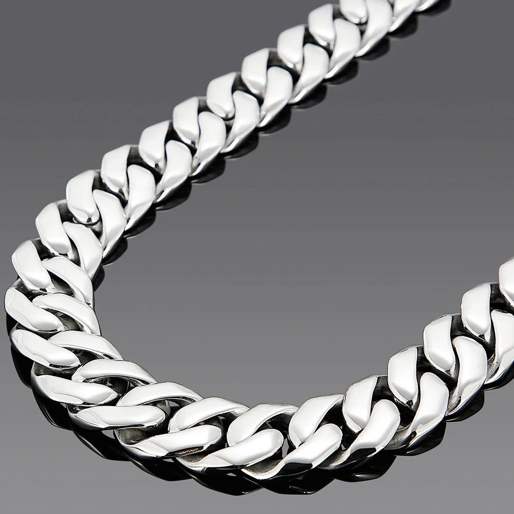 Hip Hop 25MM Width Cuban Chain Necklace for Men Heavy Solid Polished Stainless Steel Choker Chains For Man Jewellery