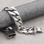 Heavy Metal Powerful 31MM Wide Thick Curb Chain Man Bracelet Men Massive Stainless Steel Men's On Hand Jewelry