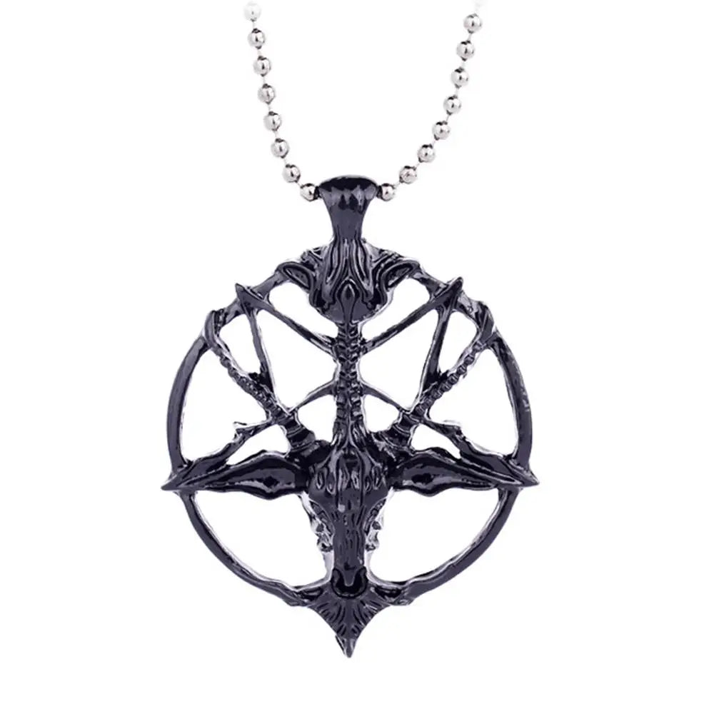 LaVeyan Baphomet Sigil Pendant Necklace — Inverted Pentagram