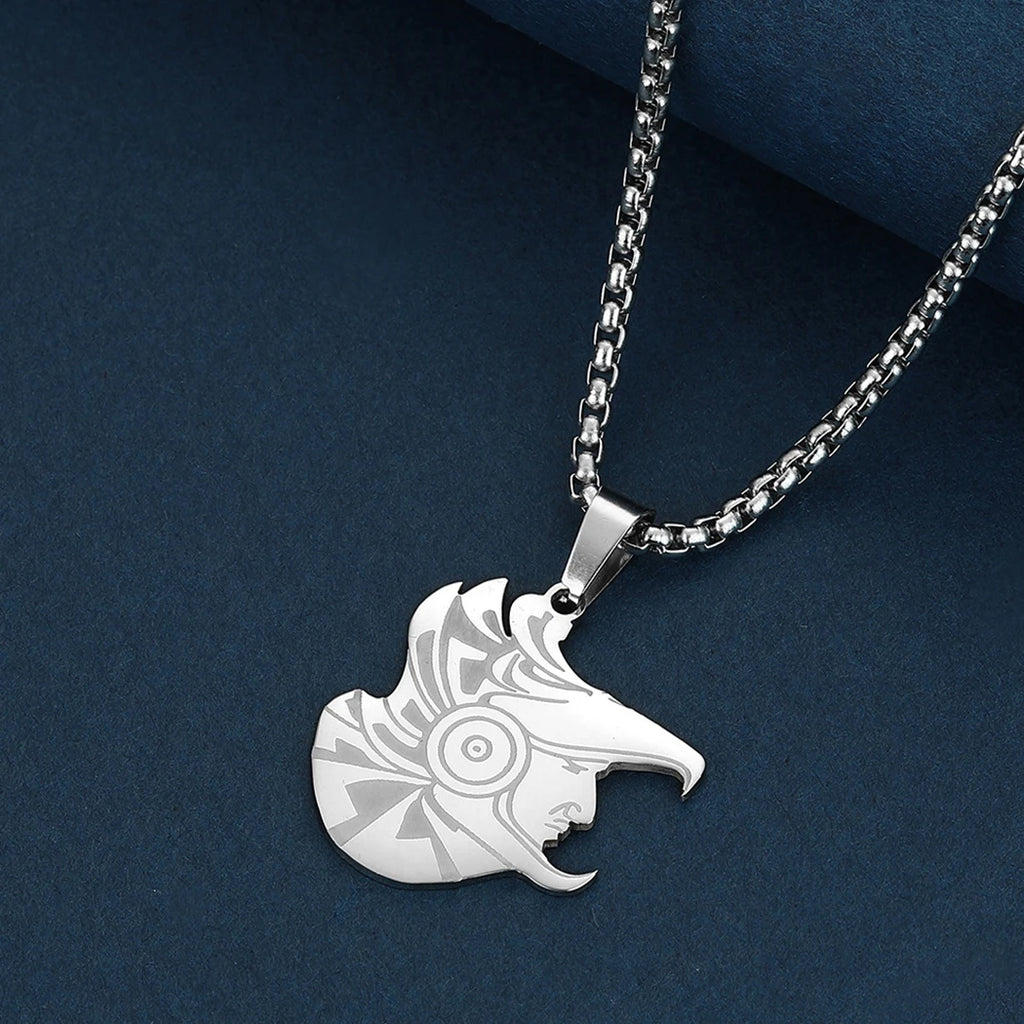 Viking Calendar Rune Medallion Pendant Necklace — Stainless Steel