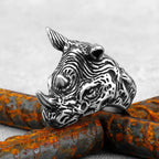 Big Rhino Animal Ring — Stainless Steel