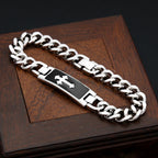 Cross Cuban Chain Bracelet — Stainless Steel