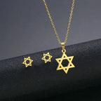 Minimalist Vintage Star of David Necklace Stainless Steel Jewish Symbols Necklace Men's Religious Amulets Jewelry Gifts