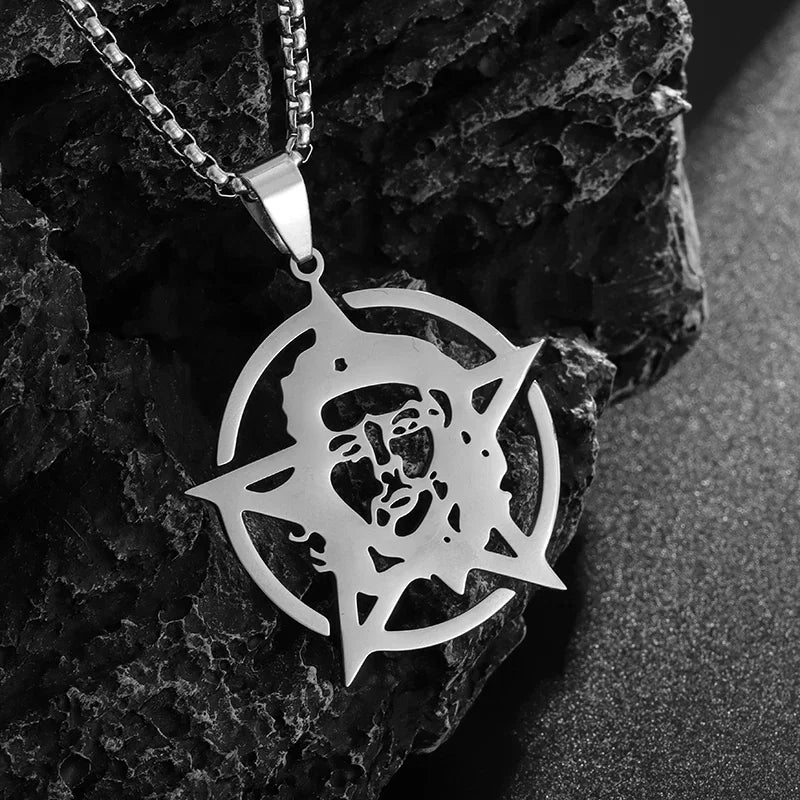 Stainless Steel Solomon Flower of Life Chakra Spirituality Necklace Archangel Sacred Geometry Metatron Pendant Jewelry Men Women