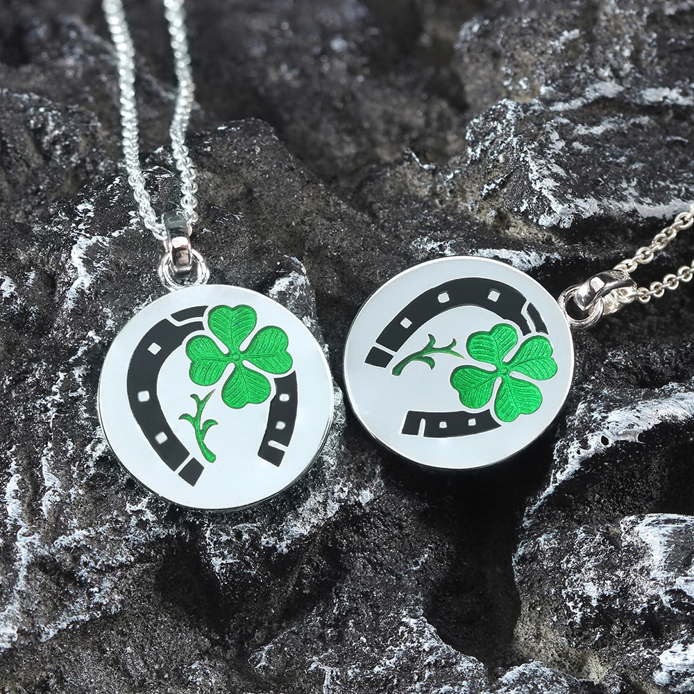 Clover Horseshoe Pendant — 925 Silver