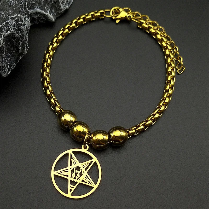 Baphomet Gold Bracelet — Stainless Steel