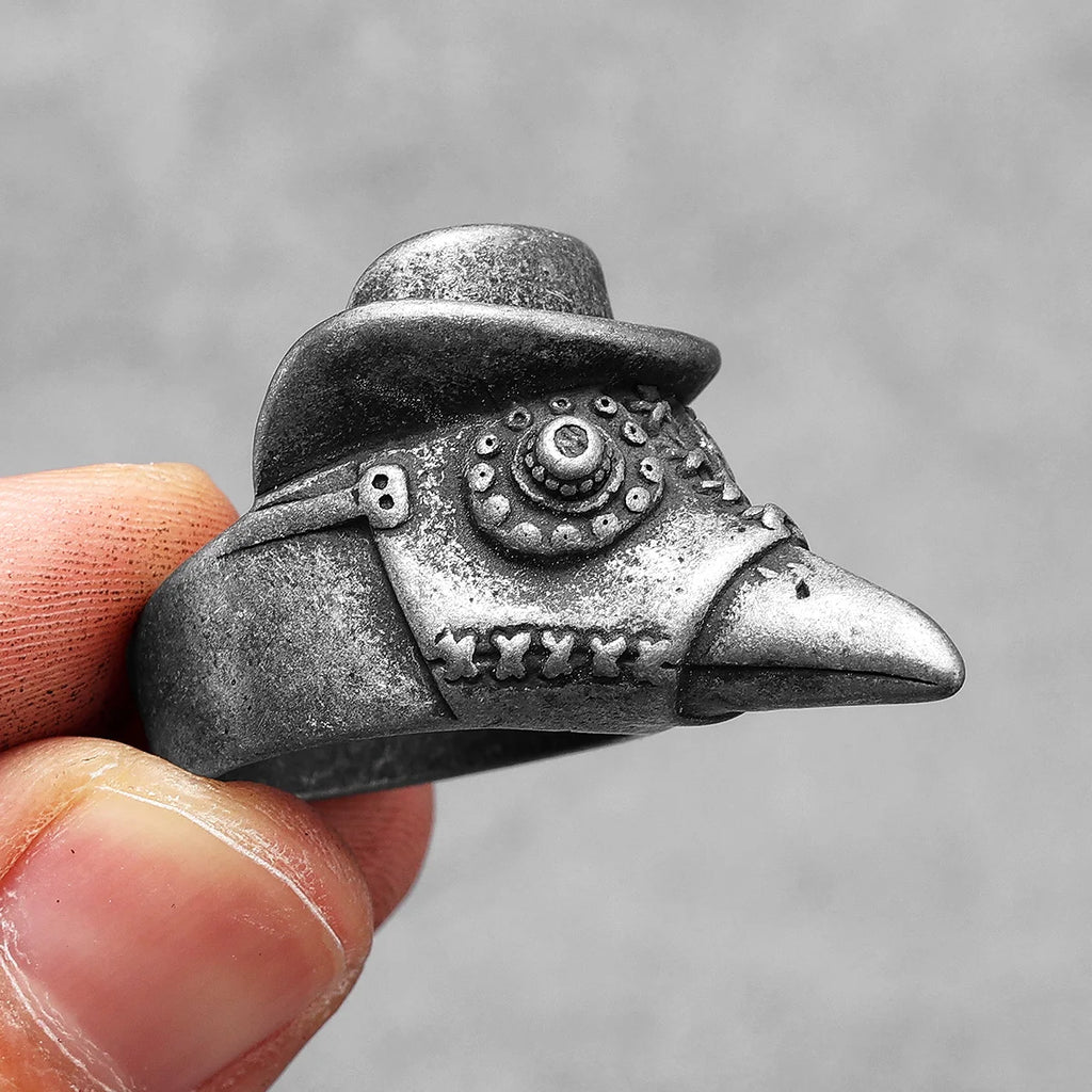 Skull Witch Ring Black Stainless Steel Gothic