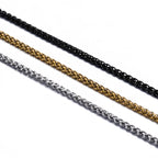 1 piece Width 3mm/4mm/5mm/6mm Black Color Keel Link Chain Necklace For Men Women Stainless Steel Chain Necklace