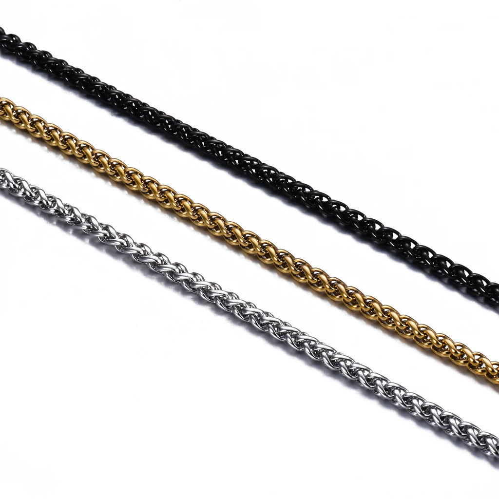1 piece Width 3mm/4mm/5mm/6mm Gold Color Keel Link Chain Necklace For Men Women Stainless Steel Chain Necklace