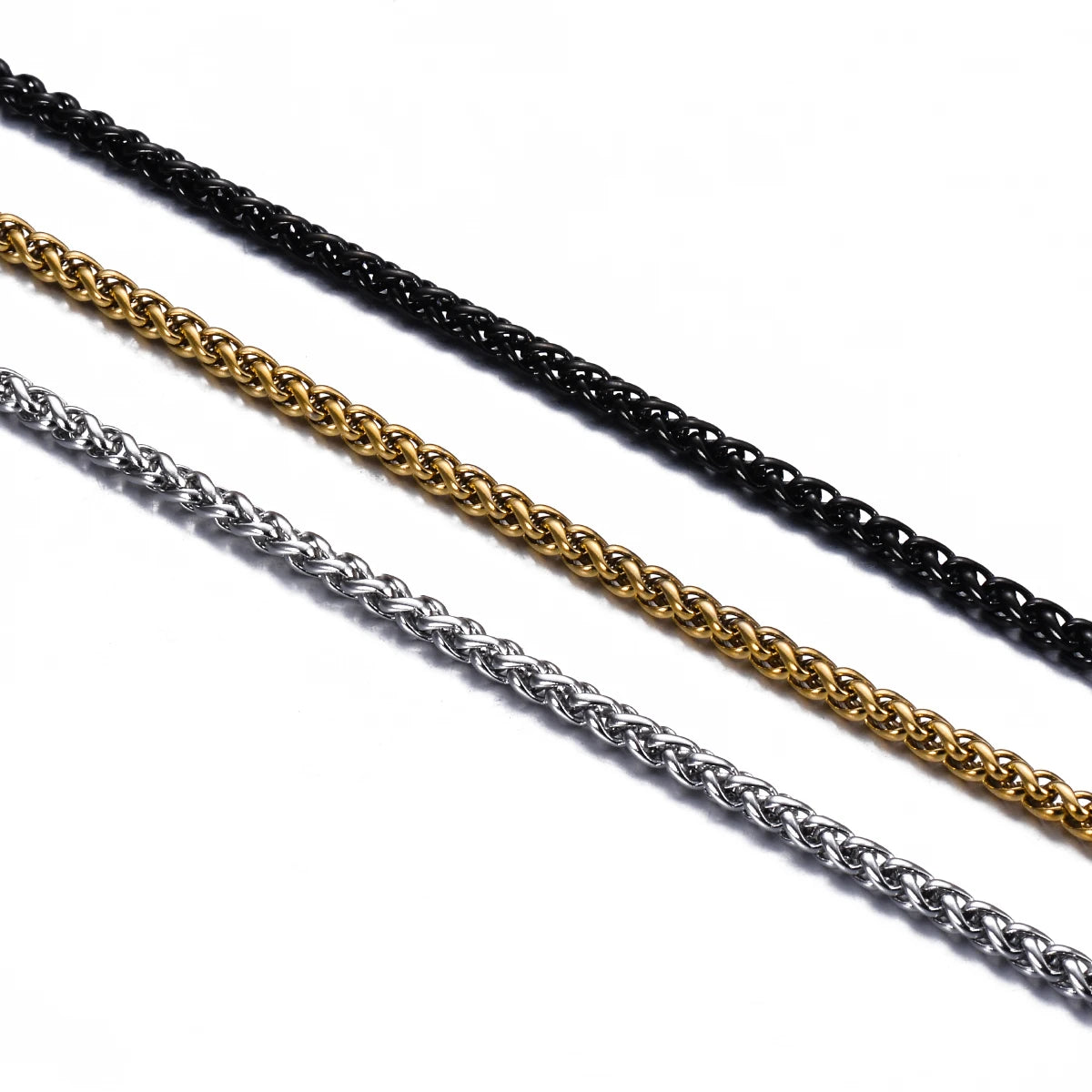1 piece Width 3mm/4mm/5mm/6mm Gold Color Keel Link Chain Necklace For Men Women Stainless Steel Chain Necklace