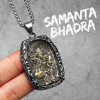 Buddha Glass Pendant Necklace — Stainless Steel