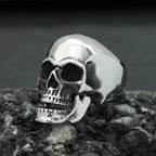 Punk Skull Ring With Movable Jaw — Stainless Steel