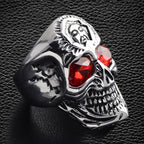 Antique Silver Color Evil Skeleton Skull Ring For Men Chunky Stainless Steel Punk Rock Skeleton Ring Jewelry For Male Wholesale