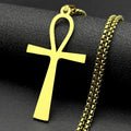 Egyptian Ankh Cross Stainless Steel Necklace Women/Men Symbol of Life Cross Necklace Jewelry Cadenas De Acero Inoxidab