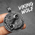 Viking Wolf Stainless Steel Pendant Necklace