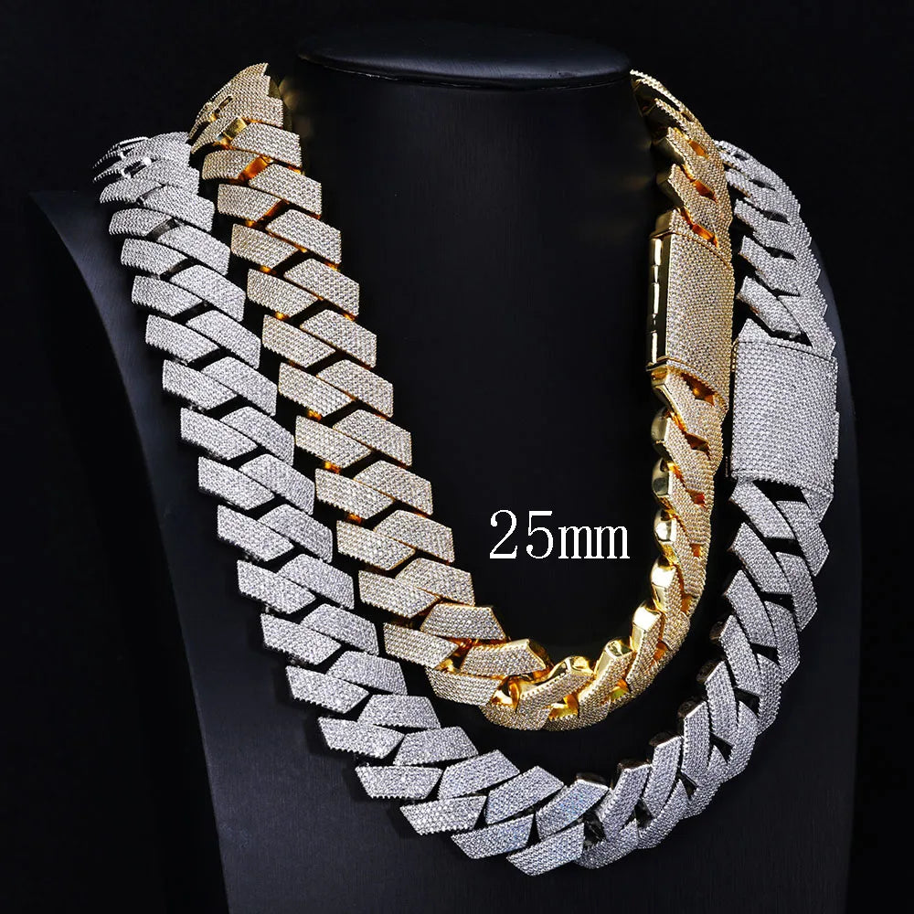 Gold Cuban Chain Necklace Iced Out 20/26/36MM