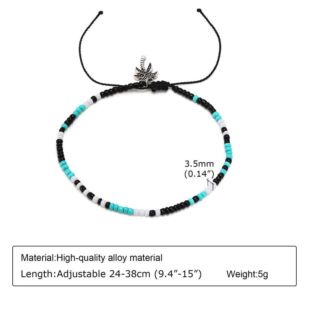 Black Braided Rope Anklet Bracelet