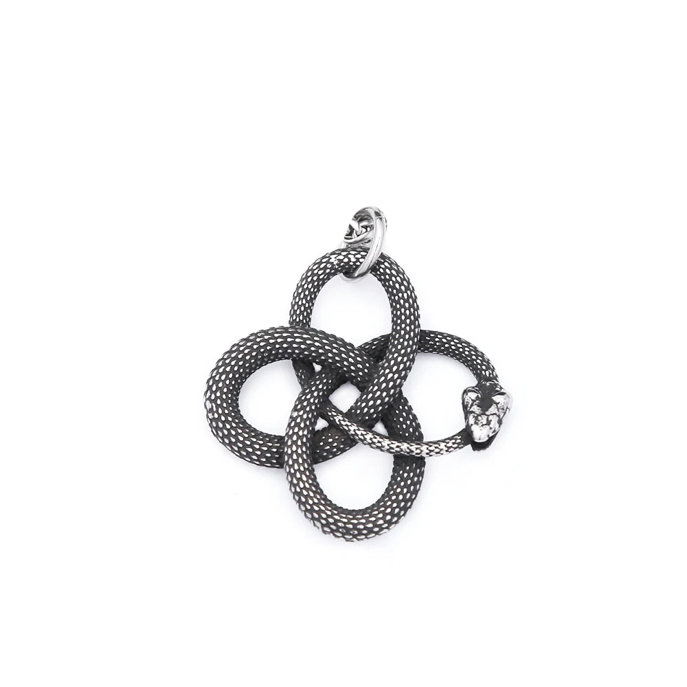 Ouroboros Snake Pendant — Stainless Steel