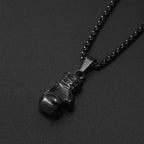 Boxing Gloves Pendant Necklace For Men Gold Color Hip Hop Personality Fitness Exercise Stainless Steel Chain Neck Jewelry Gifts