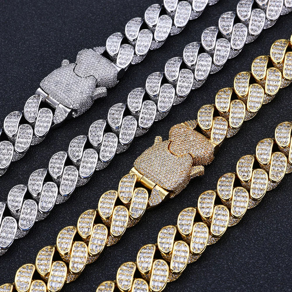 Iced Out Cuban Necklace Stainless Steel 18MM