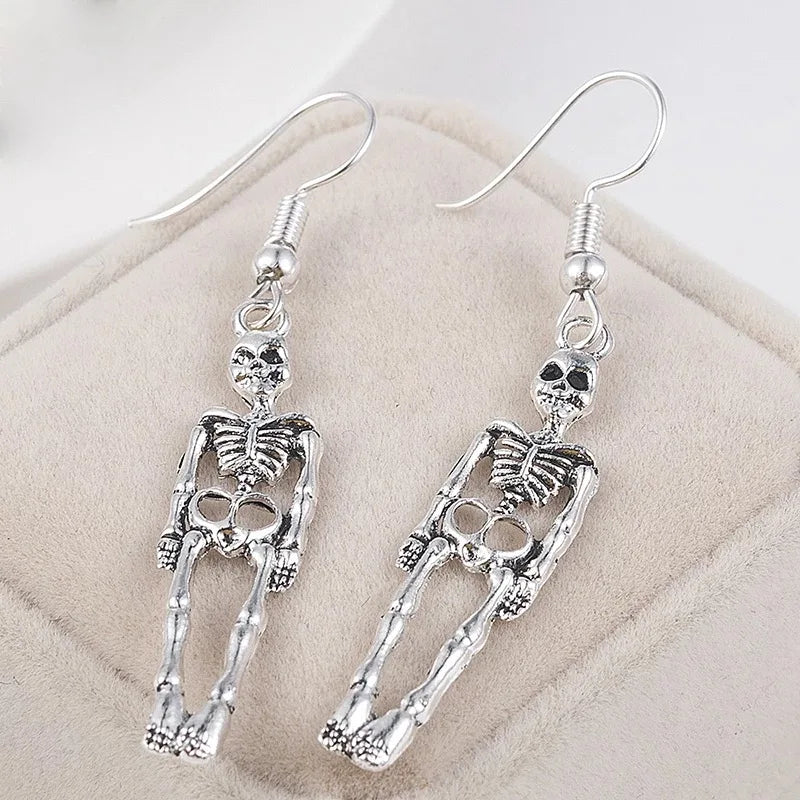 Halloween Vintage Skeleton Skull Dangle Earrings for Women Jewelry Party Gifts Aretes De Mujer Modernos 2021
