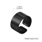 Punk Bend Ring for Men Boys,High Polished Stainless Steel Adjustable Ring,6/8/11.5mm Width Simple Ring for Husband Son