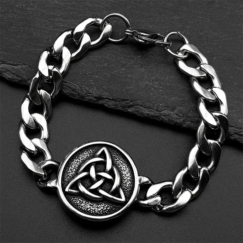 Celtic Knot Silver Bracelet Witch Triquetra Trinity