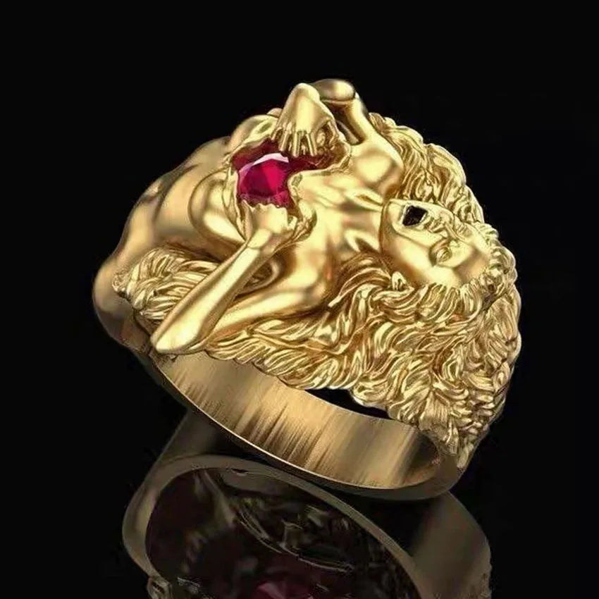 S925 Sterling Silver Plated Ring for Men and Women, 14K Gold, Personality, Retro, All-Match, European and American