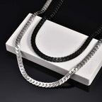 Stainless Steel Cuban Chain Necklace for Men 6mm Chain Punk Minimalist Necklace Hip Hop Waterproof Jewelry Gift 50/55cm