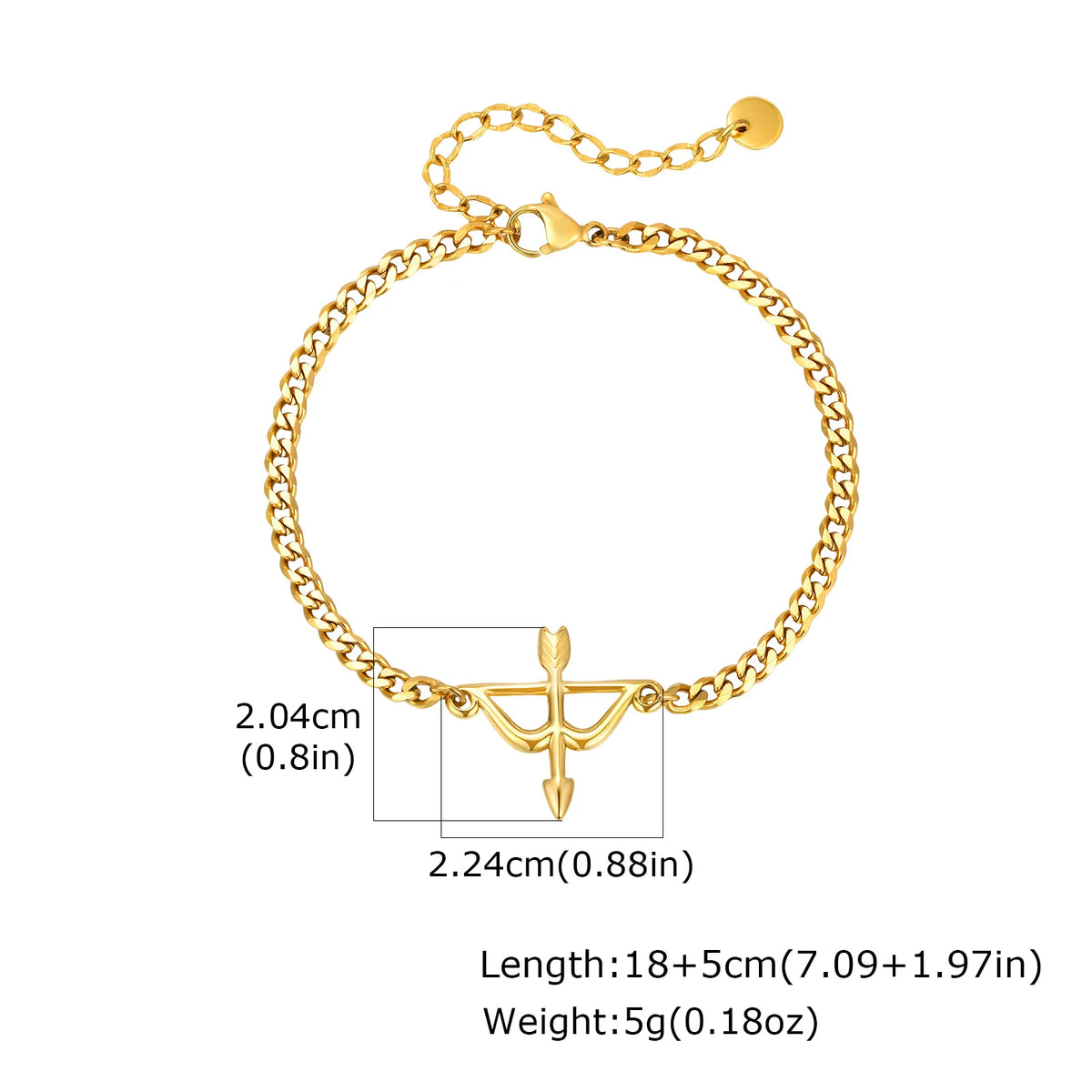 Bow and Arrow Chain Bracelet — Stainless Steel