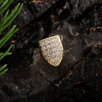 Iced Out Single Tooth Grillz Cap — Silver Gold Two-Tone