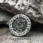 12 Constellation Zodian Signs Pendants Unique Design Horoscope Two-Sided Pendant Necklace for Men Women Jewelry Birthday Gifts