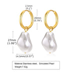 Baroque Pearl Huggie Hoop Earrings — Statement