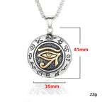 Stainless Steel Ancient Egypt Eye of Horus Pendant Necklace Vintage Egyptian Pharaoh Amulet Rune Men's Necklace Jewelry