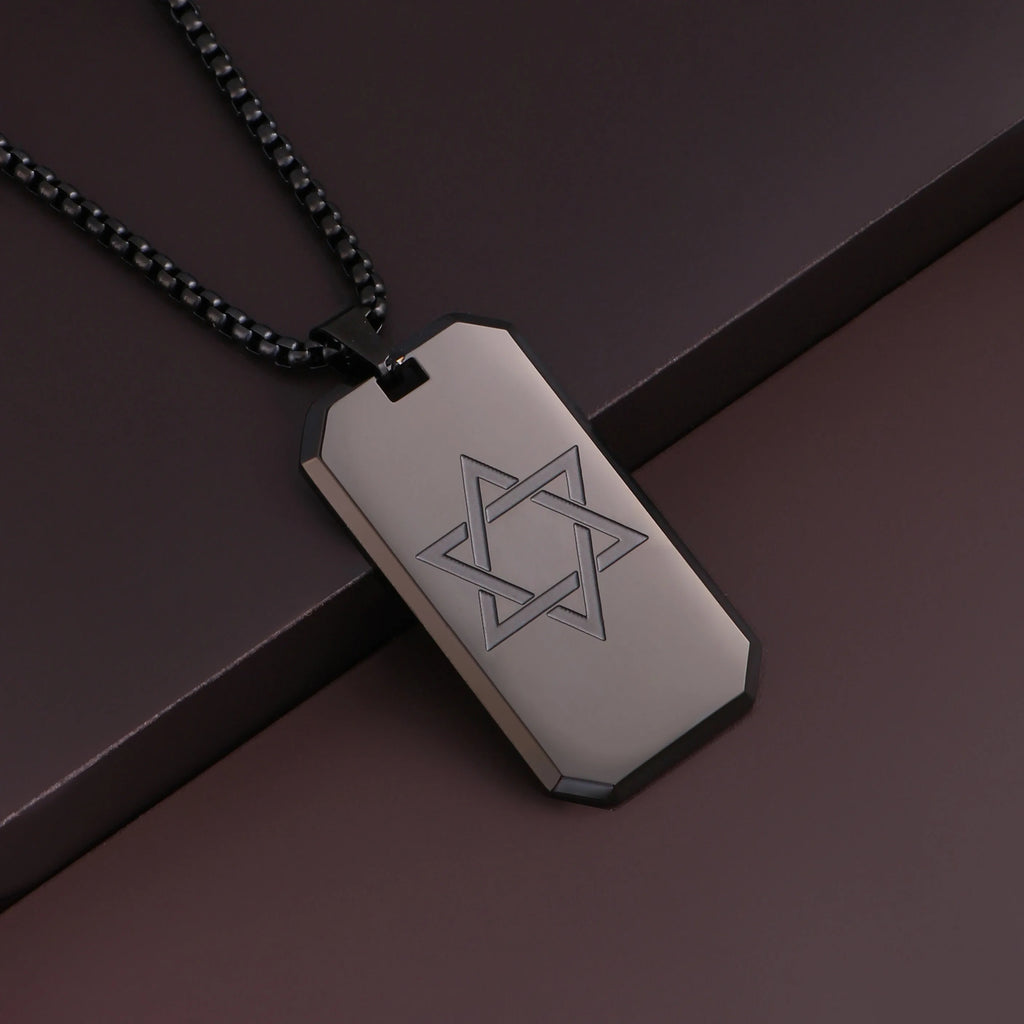 Star of David Pendant Necklace — Stainless Steel