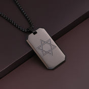 Tag Star of David Pendant Necklace — Stainless Steel