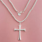 925 Sterling Silver Necklace Width 4mm/6MM Buddha Bead Chain Cross Pendant Chain for Women & Men Jewelry