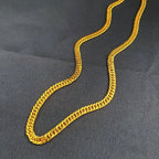 Luxurious 9999 24K real gold horsewhip Boss necklace, fashionable and versatile men's and women's jewelry, gift